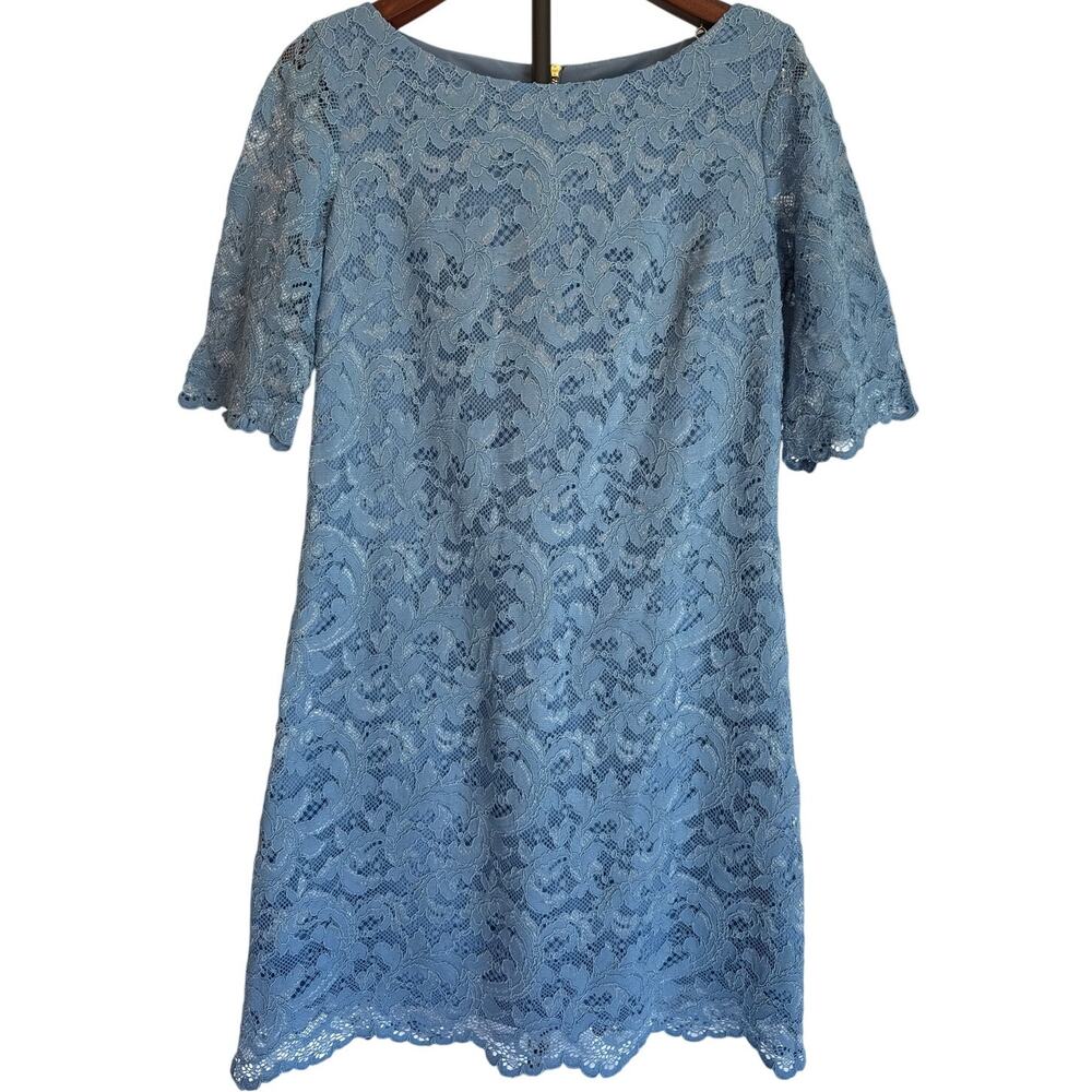 Eliza J Light Blue Lace Sheath Dress Women’s Size 10 Semi-Formal Cocktail Event